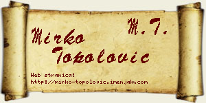 Mirko Topolović vizit kartica